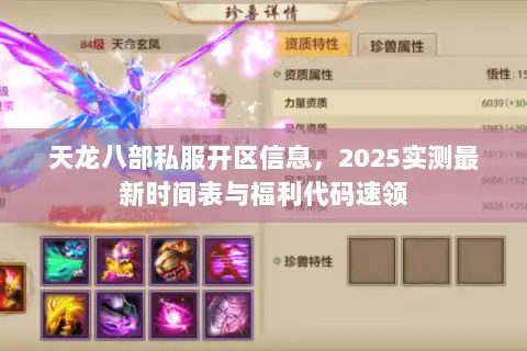 天龙八部私服开区信息，2025实测最新时间表与福利代码速领