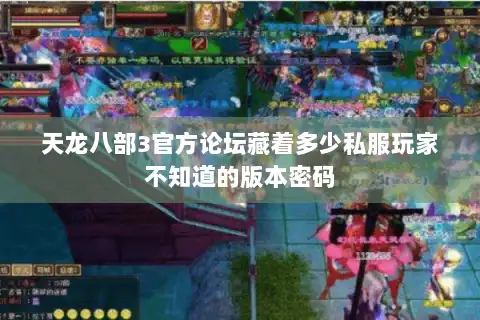 天龙八部3官方论坛藏着多少私服玩家不知道的版本密码