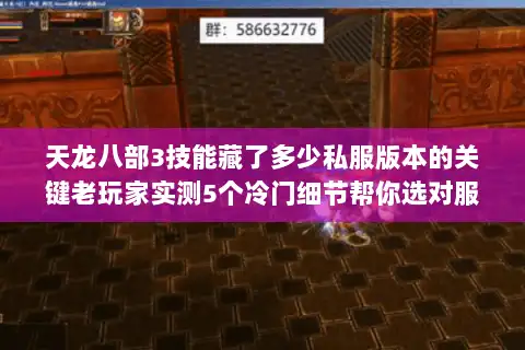 天龙八部3技能藏了多少私服版本的关键老玩家实测5个冷门细节帮你选对服