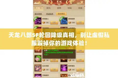 天龙八部SF轮回降级真相,别让虚假私服毁掉你的游戏体验! 天龙八部SF轮回降级真相,别让虚假私服毁掉你的游戏体验!