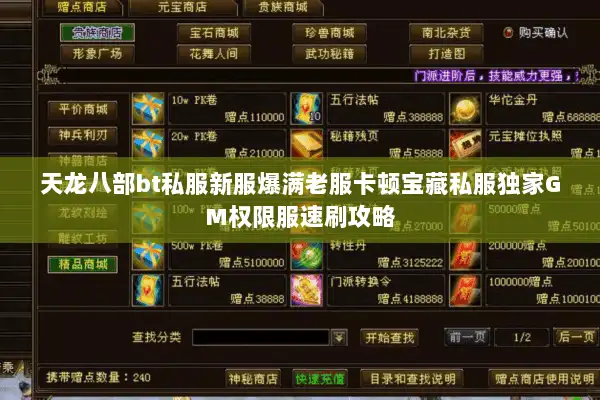 天龙八部bt私服新服爆满老服卡顿宝藏私服独家GM权限服速刷攻略 天龙八部bt私服新服爆满老服卡顿宝藏私服独家GM权限服速刷攻略