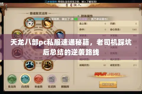 天龙八部pc私服速通秘籍,老司机踩坑后总结的逆袭路线 天龙八部pc私服速通秘籍,老司机踩坑后总结的逆袭路线