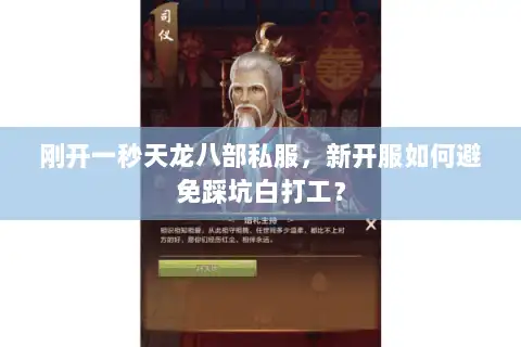 刚开一秒天龙八部私服,新开服如何避免踩坑白打工? 刚开一秒天龙八部私服,新开服如何避免踩坑白打工?