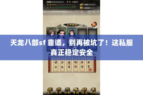 天龙八部sf 靠谱，别再被坑了！这私服真正稳定安全