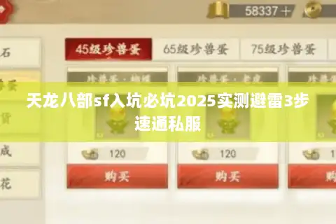天龙八部sf入坑必坑2025实测避雷3步速通私服