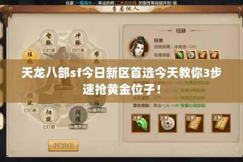 天龙八部sf今日新区首选今天教你3步速抢黄金位子！