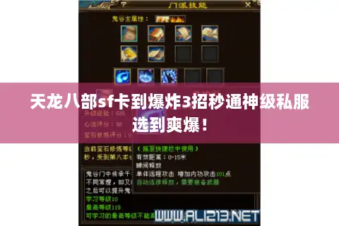 天龙八部sf卡到爆炸3招秒通神级私服选到爽爆！