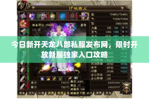 今日新开天龙八部私服发布网，限时开放新服独家入口攻略