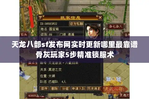 天龙八部sf发布网实时更新哪里最靠谱骨灰玩家5步精准锁服术