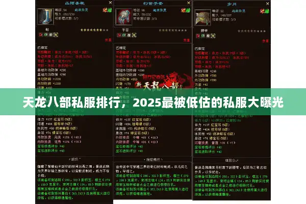 天龙八部私服排行，2025最被低估的私服大曝光
