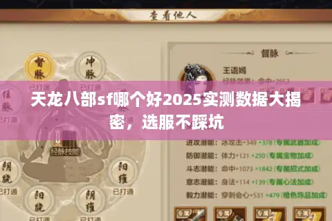 天龙八部sf哪个好2025实测数据大揭密，选服不踩坑