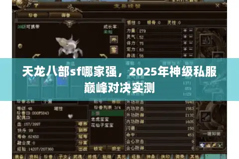 天龙八部sf哪家强，2025年神级私服巅峰对决实测