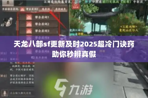 天龙八部sf更新及时2025超冷门诀窍助你秒辨真假