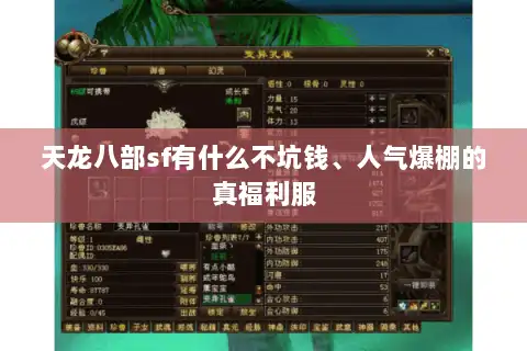 天龙八部sf有什么不坑钱、人气爆棚的真福利服