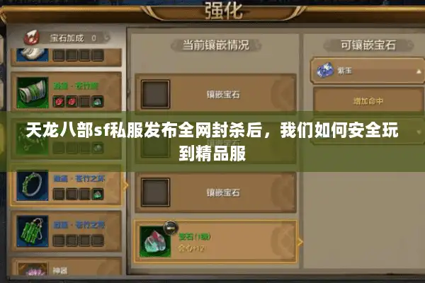 天龙八部sf私服发布全网封杀后，我们如何安全玩到精品服