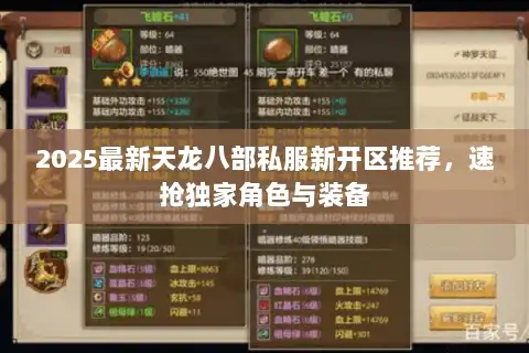 2025最新天龙八部私服新开区推荐，速抢独家角色与装备