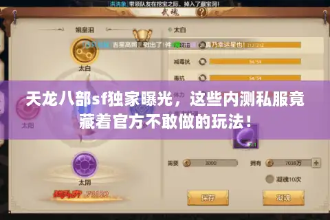 天龙八部sf独家曝光，这些内测私服竟藏着官方不敢做的玩法！