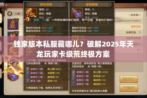 独家版本私服藏哪儿？破解2025年天龙玩家卡级荒终极方案
