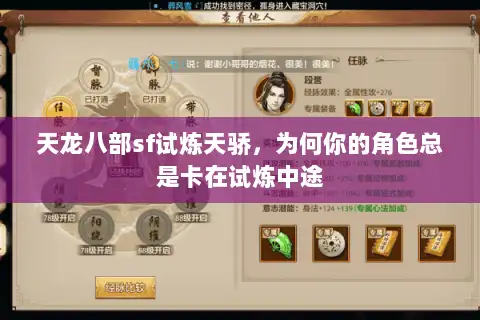 天龙八部sf试炼天骄，为何你的角色总是卡在试炼中途