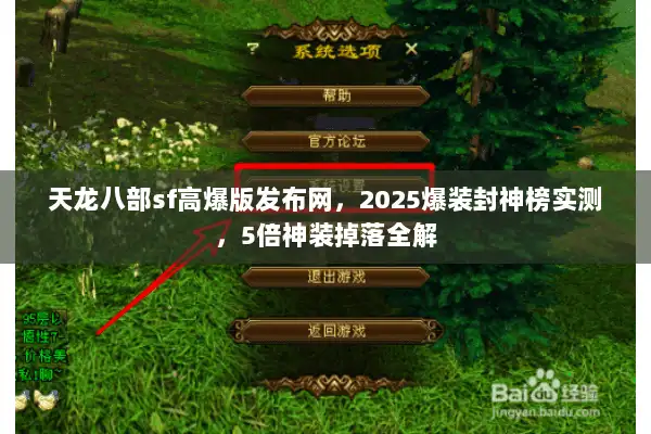 天龙八部sf高爆版发布网，2025爆装封神榜实测，5倍神装掉落全解