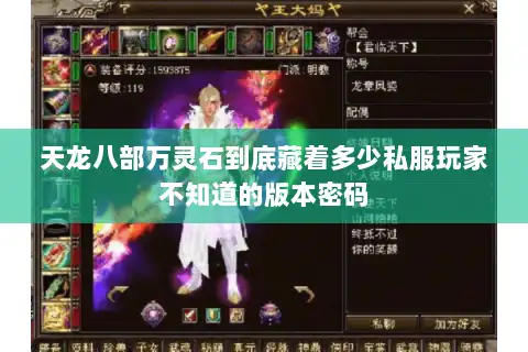 天龙八部万灵石到底藏着多少私服玩家不知道的版本密码 天龙八部万灵石到底藏着多少私服玩家不知道的版本密码