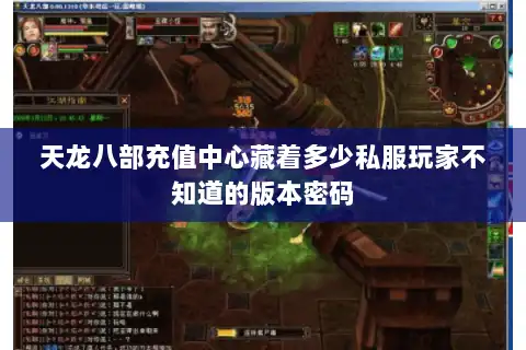 天龙八部充值中心藏着多少私服玩家不知道的版本密码 天龙八部充值中心藏着多少私服玩家不知道的版本密码