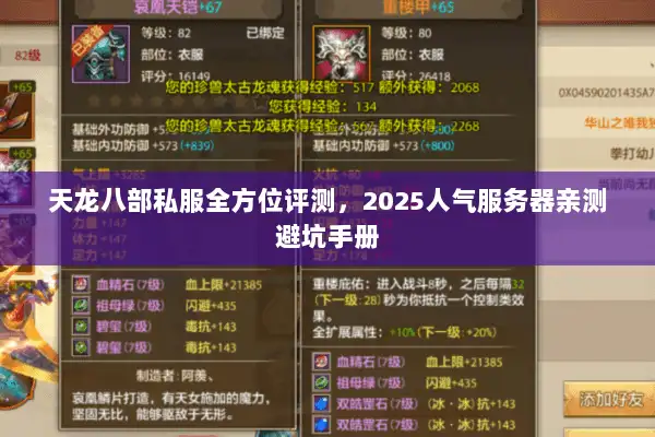 天龙八部私服全方位评测，2025人气服务器亲测避坑手册