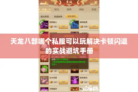 天龙八部哪个私服可以玩解决卡顿闪退的实战避坑手册