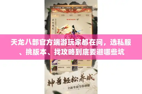 天龙八部官方端游玩家都在问，选私服、挑版本、找攻略到底要避哪些坑