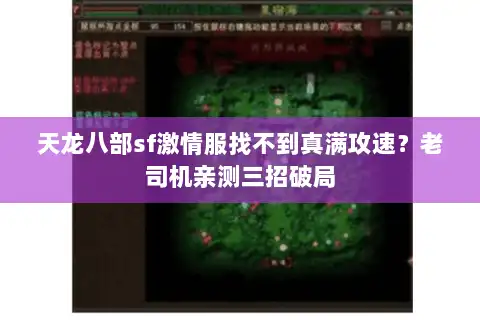 天龙八部sf激情服找不到真满攻速？老司机亲测三招破局