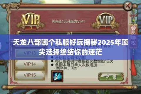 天龙八部哪个私服好玩揭秘2025年顶尖选择终结你的迷茫
