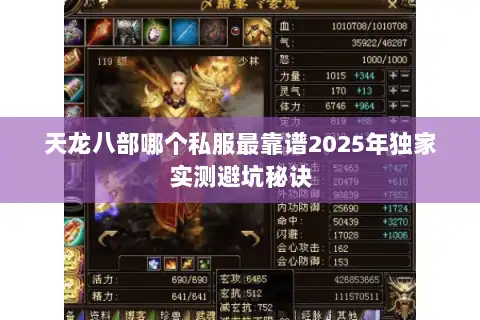 天龙八部哪个私服最靠谱2025年独家实测避坑秘诀