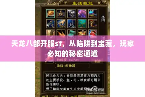 天龙八部开服sf，从陷阱到宝藏，玩家必知的秘密通道