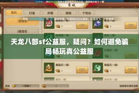 天龙八部sf公益服，疑问？如何避免骗局畅玩真公益服