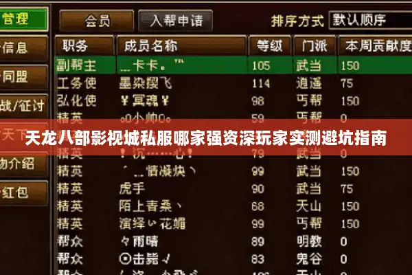 天龙八部影视城私服哪家强资深玩家实测避坑指南