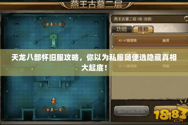 天龙八部怀旧服攻略,你以为私服随便选隐藏真相大起底! 天龙八部怀旧服攻略,你以为私服随便选隐藏真相大起底!